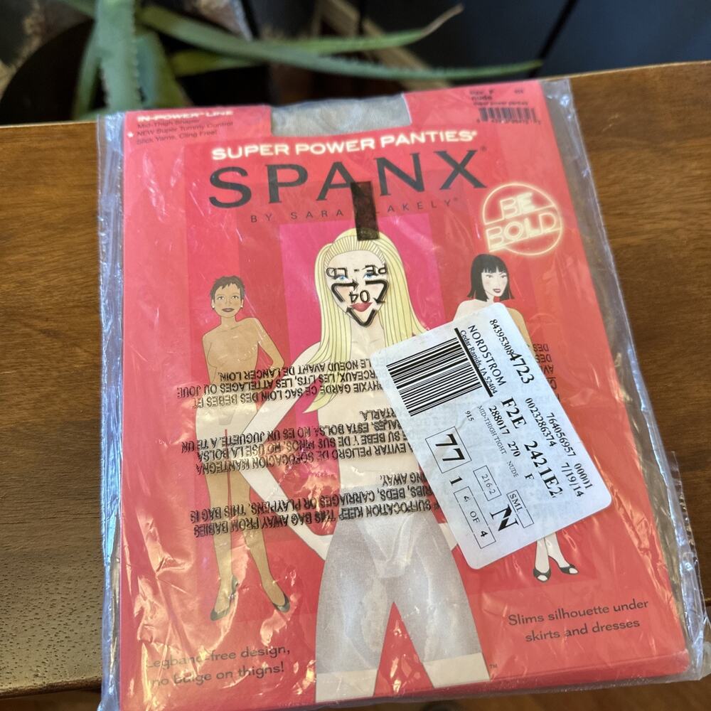 NEW Spanx Super Power Panties Size F Nude Mid Thigh Shaper Tummy Control 915